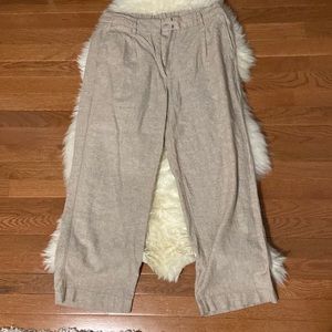 Extra High-Waisted Pleated Taylor Wide-Leg Linen-Blend Trouser Pants